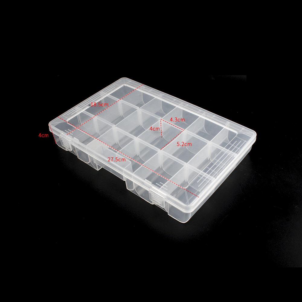 21856 可调节 18 格透明塑料储物盒