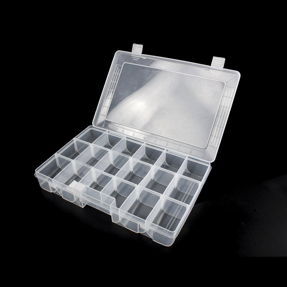 21856 可调节 18 格透明塑料储物盒